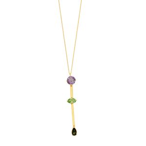 Gargantilha em Ouro 18K Pedras Brasileiras - AU6310