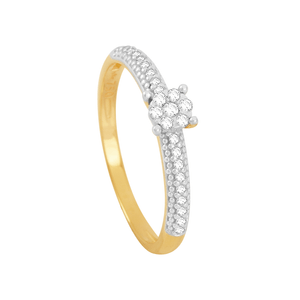 Anel em Ouro 18k Ponto de Luz com Diamantes - AU6396