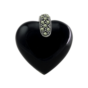 Anel Pedra Natural Ônix e Marcassitas em Prata 925 - PL0102