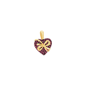 Pingente em Ouro 18k Coração com Rubis - AU6576