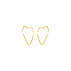 Argola Coração Fio Quadrado 1,4CM em Ouro 18K - AU6580