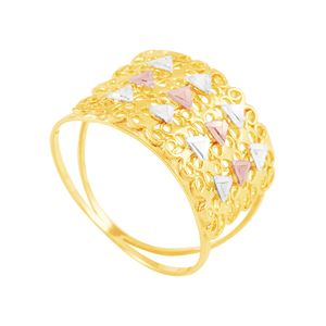 Anel em Ouro 18K Tricolor Vazado - AU4150
