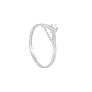 Anel Solitário em Ouro Branco 18K com Diamante - AU5659