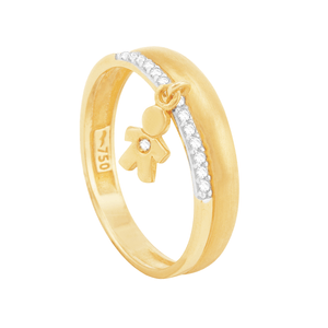 Anel em Ouro 18K Menino com Diamantes - AU6673