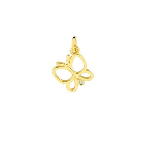 Pingente em Ouro 18K Borboleta com Zircônia - AU1078
