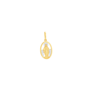 Pingente em Ouro 18k N. Sra. das Graças com Diamantes - AU6686
