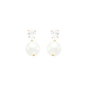 Brinco em Ouro 18k Pérola Shell e Zircônias - AU6738