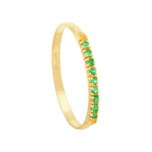 Meia Aliança de Ouro 18k Esmeralda - AU6750