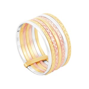 Anel em Ouro 18k Sete Fios Tricolor - AU6734