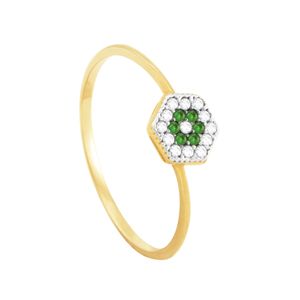 Anel em Ouro 18K Pavê com Zircônias - AU6776