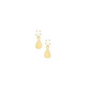 Brinco em Ouro 18k Gotinha Zircônia Infantil - AU6845