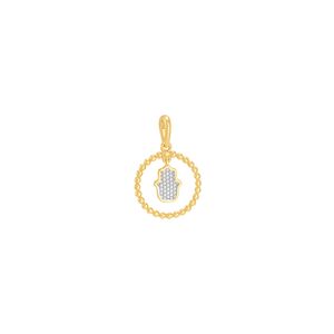 Pingente em Ouro 18k Círculo e Mão de Fátima - AU6859