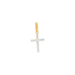 Pingente em Ouro 18k Cruz Bicolor com Topázio - AU6873