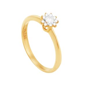 Anel em  Ouro 18k Solitário Estrela com Brilhantes - AU6926