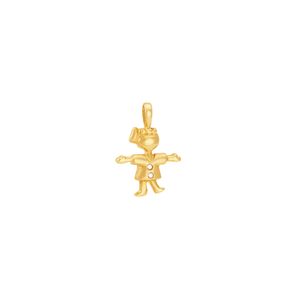 Pingente em Ouro 18k Menina com Brilhantes - AU6960