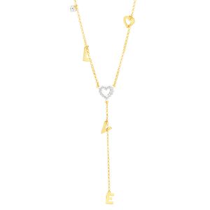 Gargantilha Gravata em Ouro 18k Love - AU6968