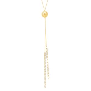 Gargantilha Gravata em Ouro 18k com Swarovski - AU6969