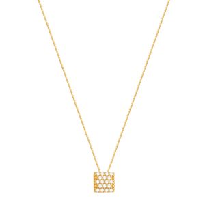 Gargantilha em Ouro 18k Pavê Quadrado com Zircônias - AU6973