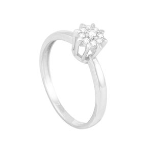 Anel em Ouro Branco 18k com Diamantes - AU6988