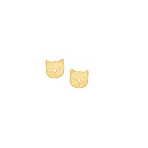 Brinco em Ouro 18k Infantil Gatinho - AU7008