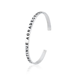Bracelete em Prata 925 Continue Agradecendo - PL1538