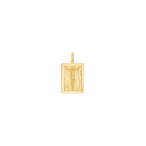 Pingente em Ouro 18k Placa com Cristo - AU7059