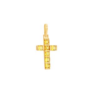 Pingente em Ouro 18k Cruz com Citrino - AU7074