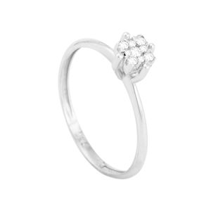 Anel em Ouro Branco 18k com Diamantes - AU7093