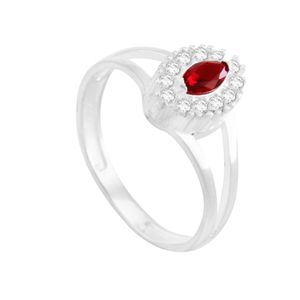 Anel de Formatura em Prata 925 com Zircônia Vermelha - PL1694