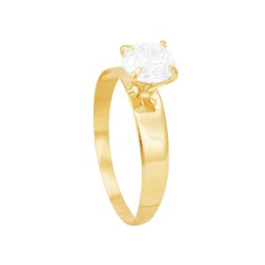 Anel em Ouro 18k Solitário com Zircônia - AU7132
