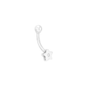 Piercing em Ouro Branco 18k Estrela com Zircônia - AU7213
