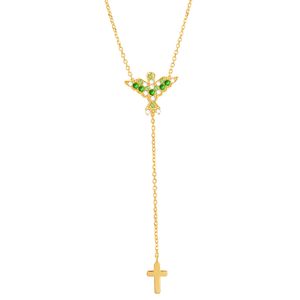 Gargantilha em Ouro 18k Divino Espírito Santo com Pedras Naturais - AU7278