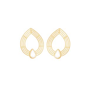 Brinco em Ouro 18k Gota com Zircônia - AU7298