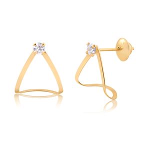 Brinco em Ouro 18k Vazado com Zirconias - AU7031