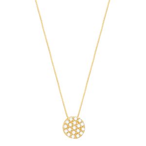 Gargantilha em Ouro 18K Flor com Diamantes - AU7341