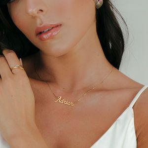 Gargantilha Ouro 18K Personalizado Nome 5 Letras - AU7502