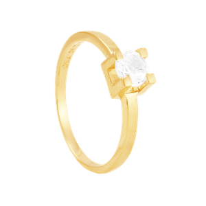 Anel Solitário em Ouro 18k Topázio Branco Cartier - AU7512
