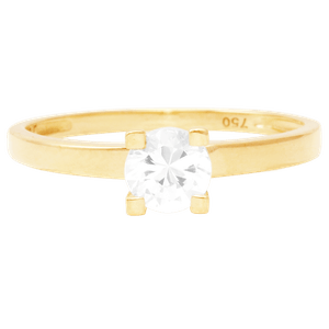 Anel Solitário em Ouro 18k Topázio Branco Cartier - AU7512