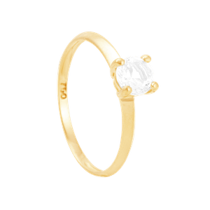 Anel Solitário em Ouro 18k Topázio Branco 5 MM - AU7511