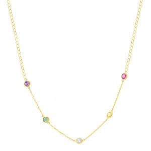 Gargantilha em Ouro 18k com Zircônias Coloridas 4,5 MM -  AU7529