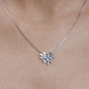 Conjunto em Prata 925 em Banho de Ródio com Topázio Swiss - Coleção Lumina - PL2733