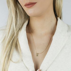 Escapulário em Ouro 18k Cruz e Menino com Diamante - AU7554