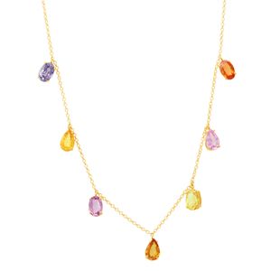 Gargantilha em Ouro 18k com Safiras Colors - AU7604