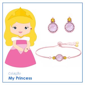 Pulseira Infantil em Prata 925 My Princess Aurora - PL2927