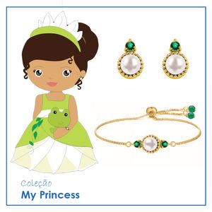 Brinco Infantil Prata 925 My Princess Tiana - PL2931