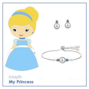 Brinco Infantil My Princess em Prata 925 Cinderela - PL2933