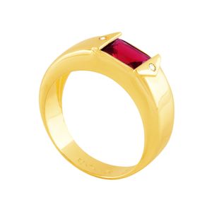Anel Formatura com Zircônia Citrino em Ouro 18k - AU7012