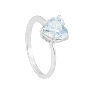 Anel em Prata 925 Coração com Zircônia - AN0130
