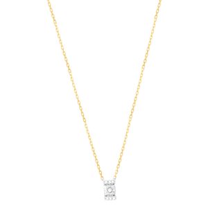 Gargantilha em Ouro 18k Ponto de Luz com Diamante - AU7644