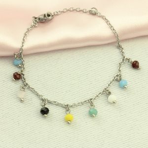 Pulseira em Aço com Cristais Coloridos - PU0026